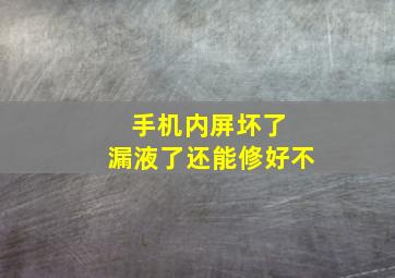 手机内屏坏了 漏液了还能修好不